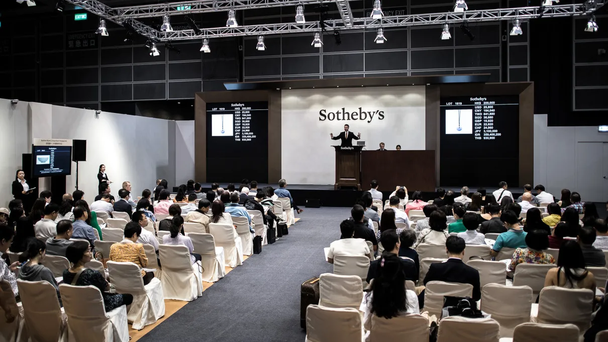 A Sotheby's auction sale is held in Hong Kong on October 7, 2015.
