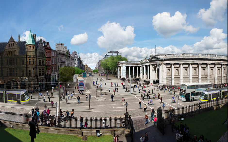 What College Green will look like after it becomes an entirely car-free square.