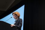 Loretta Mester, president and chief executive officer of Federal Reserve Bank of Cleveland, speaks during the National Association of Business Economics (NABE) economic policy conference in Washington, D.C., U.S., on Monday, Feb. 24, 2020. 