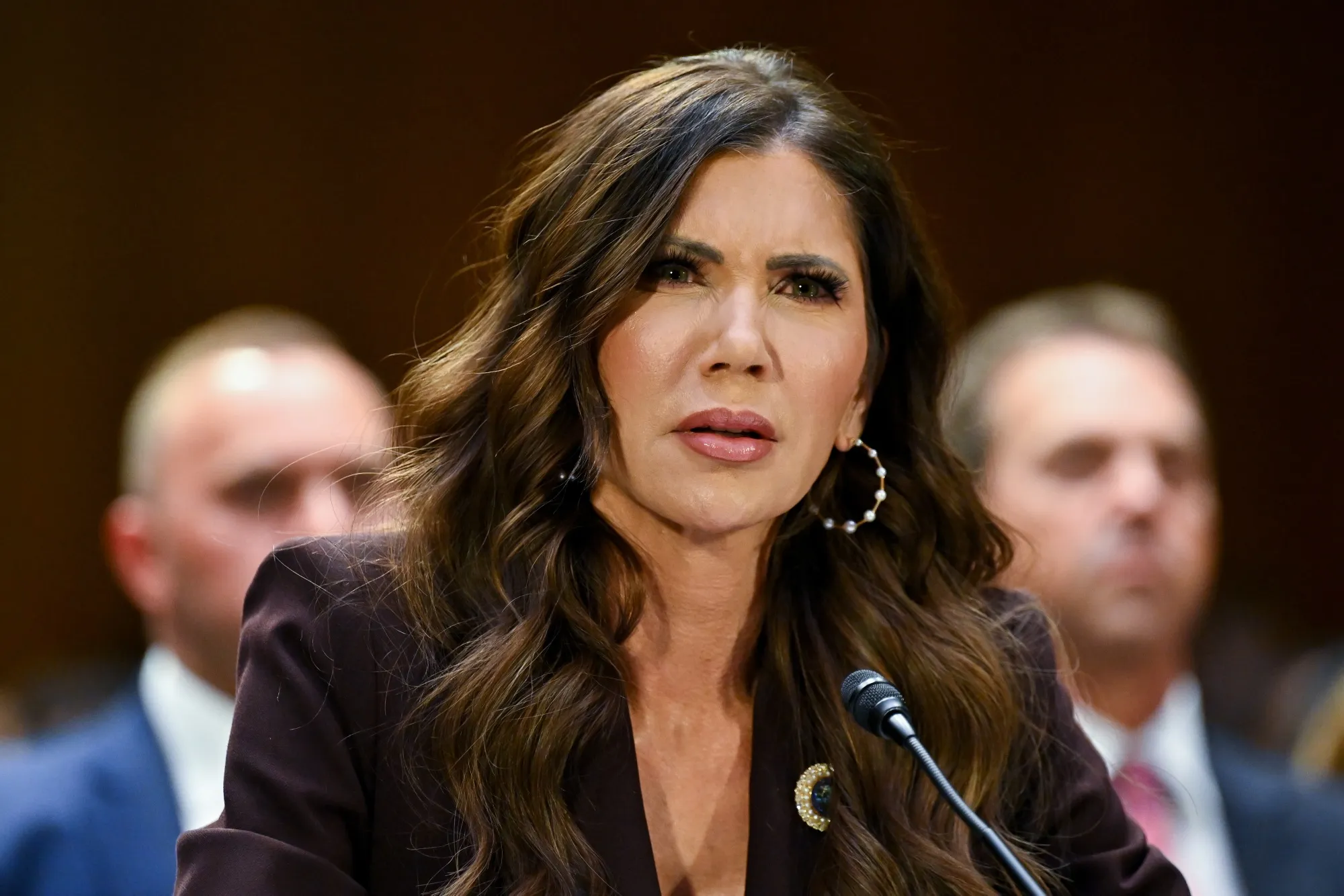 Kristi Noem during a Senate Judiciary Committee hearing in Washington on March 3.