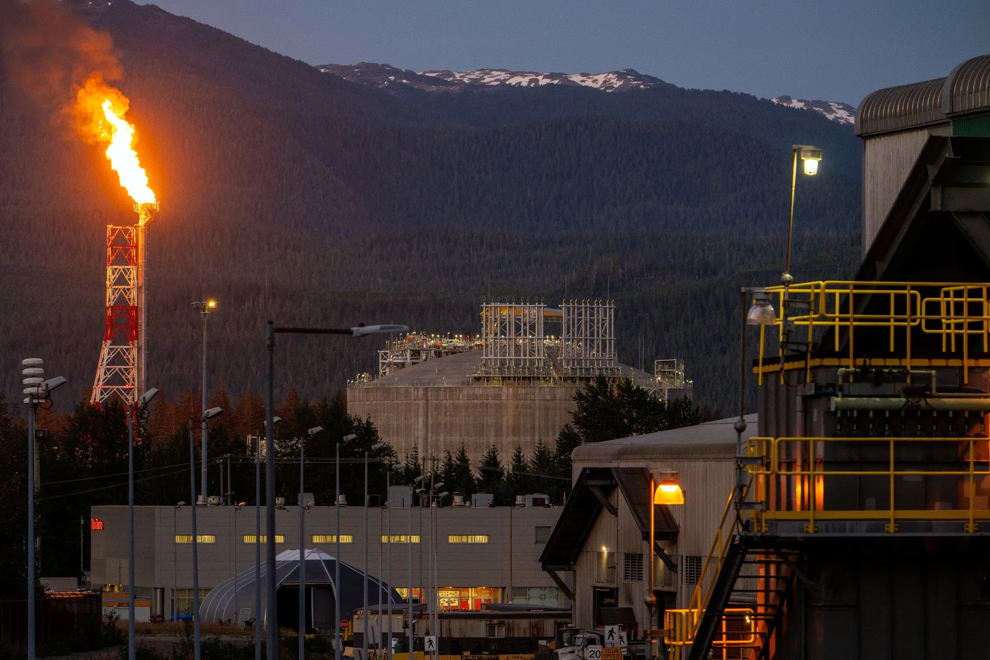 The LNG Canada facility in Kitimat, British Columbia, Canada.