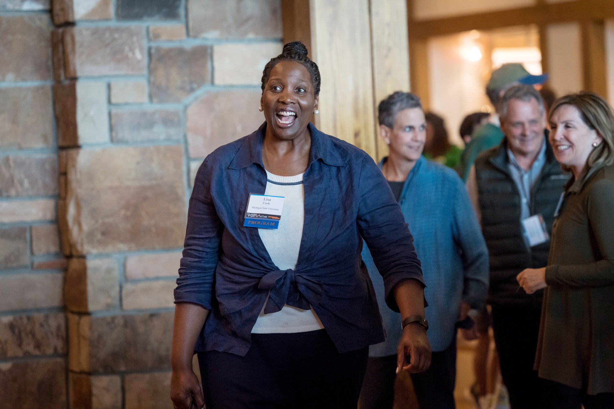 Lisa Cook, associate professor at the Michigan State University, arrives for dinner during the Jackson Hole economic symposium, sponsored by the Federal Reserve Bank of Kansas City, in Moran, Wyoming, U.S., on Thursday, Aug. 23, 2018. 