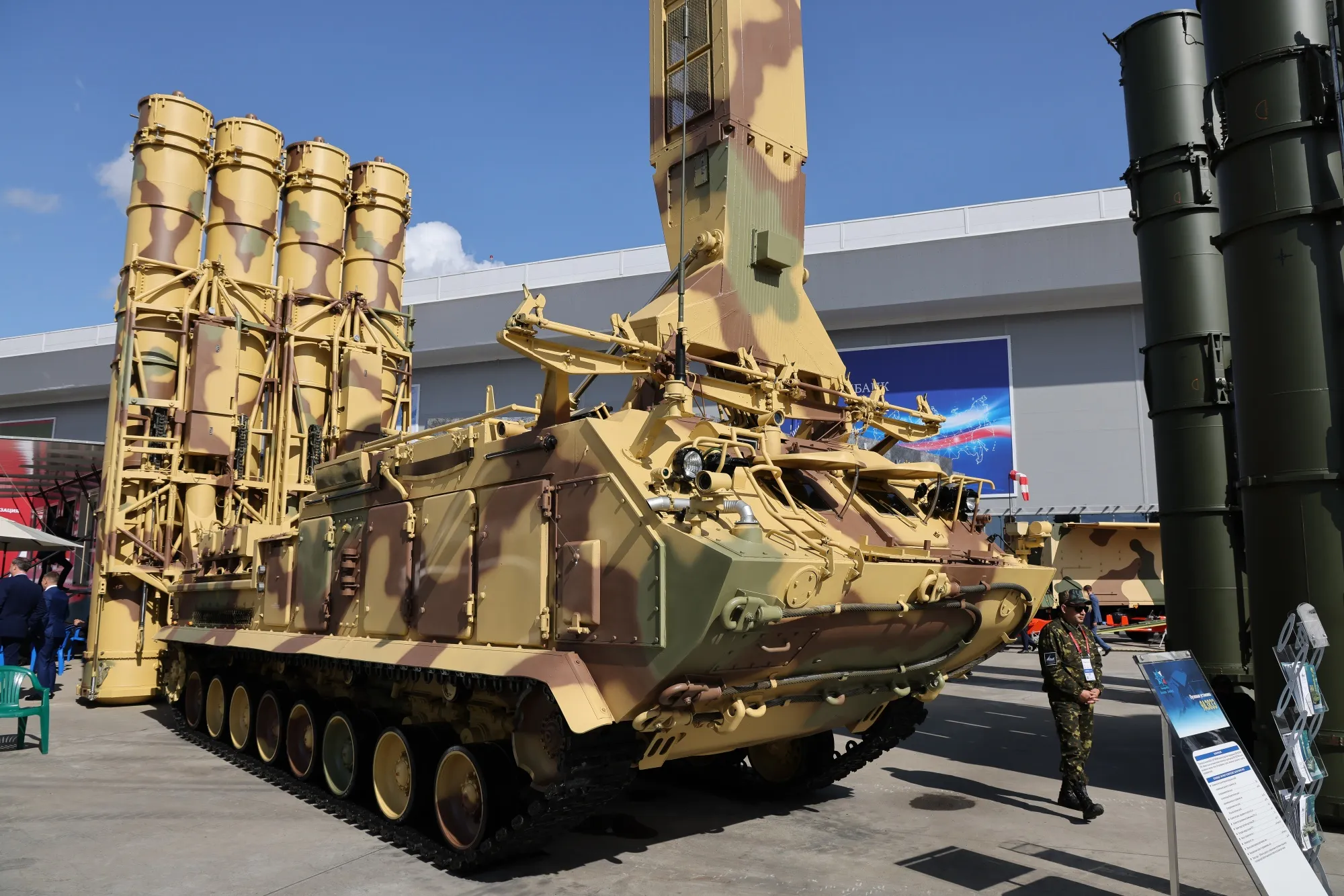 A Viking anti-aircraft missile system on display at the Army 2021 Expo in Moscow, Russia, on Aug. 22.