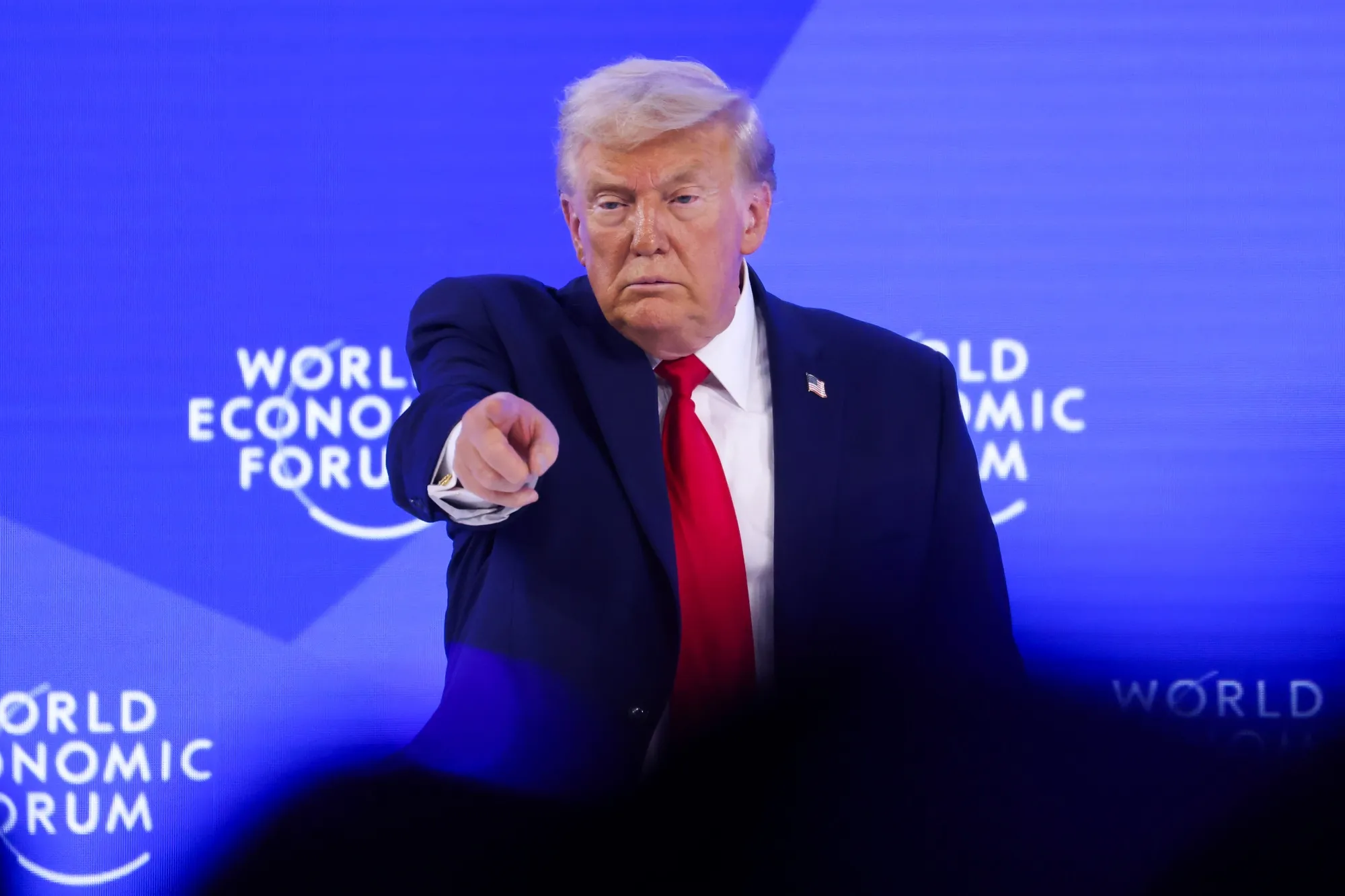 US President Donald Trump during the World Economic Forum (WEF) in Davos