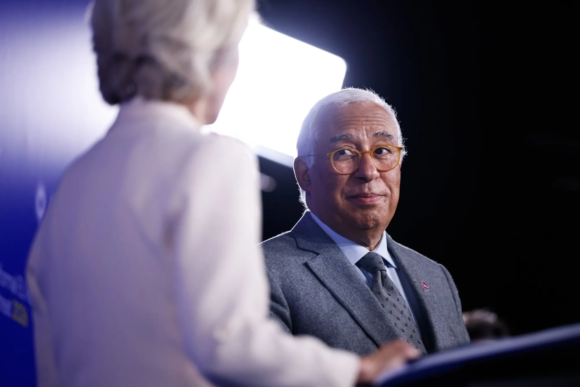 Antonio Costa,right, and Ursula von der Leyen