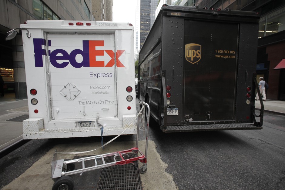 An increasingly common sight on American city streets: delivery vehicles 