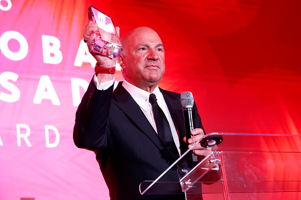 WASHINGTON, DC - JUNE 03: Kevin O'Leary, Chairman, O’Leary Ventures accepts the AI Global Ambassador Award onstage during the Second Annual AI Honors hosted by the Washington AI Network at Waldorf Astoria Washington DC on June 03, 2026 in Washington, DC. (Photo by Paul Morigi/Getty Images for Washington AI Network)