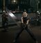 Cloud Strife battles soldiers in the remake of Final Fantasy VII.