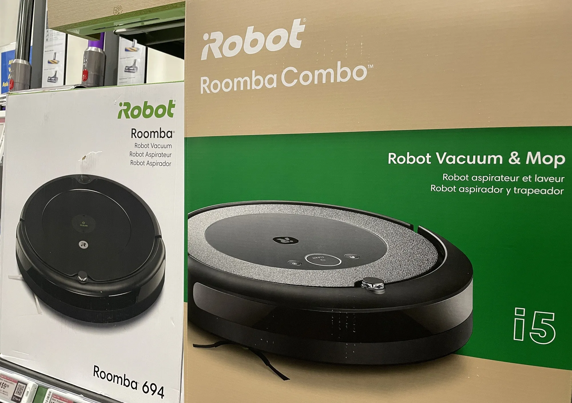 Roomba vacuums by iRobot Corp. are displayed at a store in San Rafael, California.