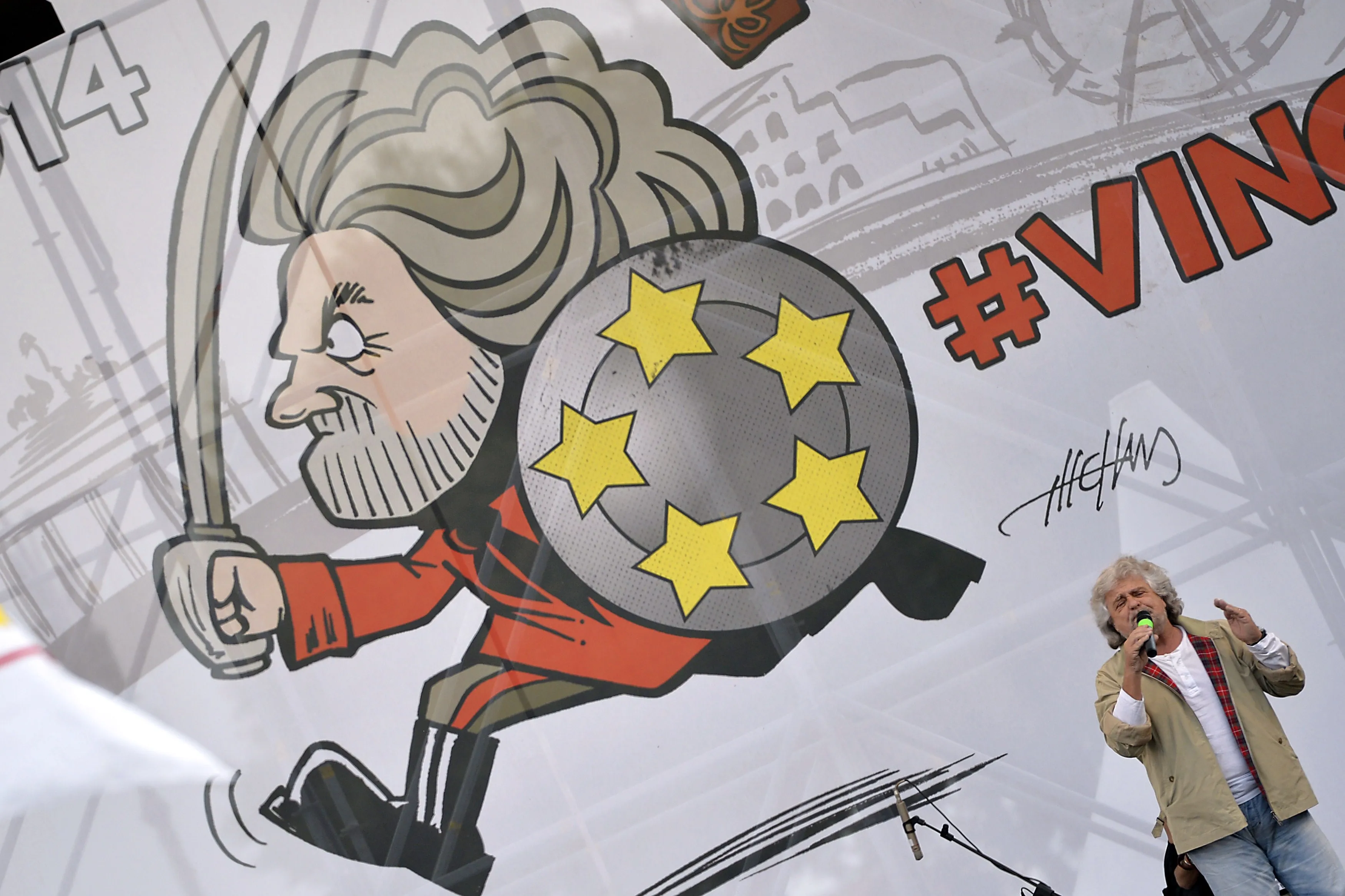 Beppe Grillo gives himself five stars.