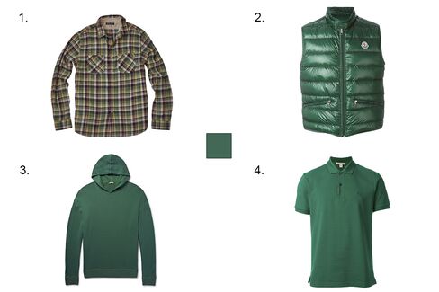 1. Alex Mill spring flannel shirt, $175, alex-mill.com 2. Moncler padded vest, $550, farfetch.com 3. Massimo Alba watercolour-dyed cashmere hoodie, $995, mrporter.com 4. Burberry Brit polo shirt, $149, farfetch.com.