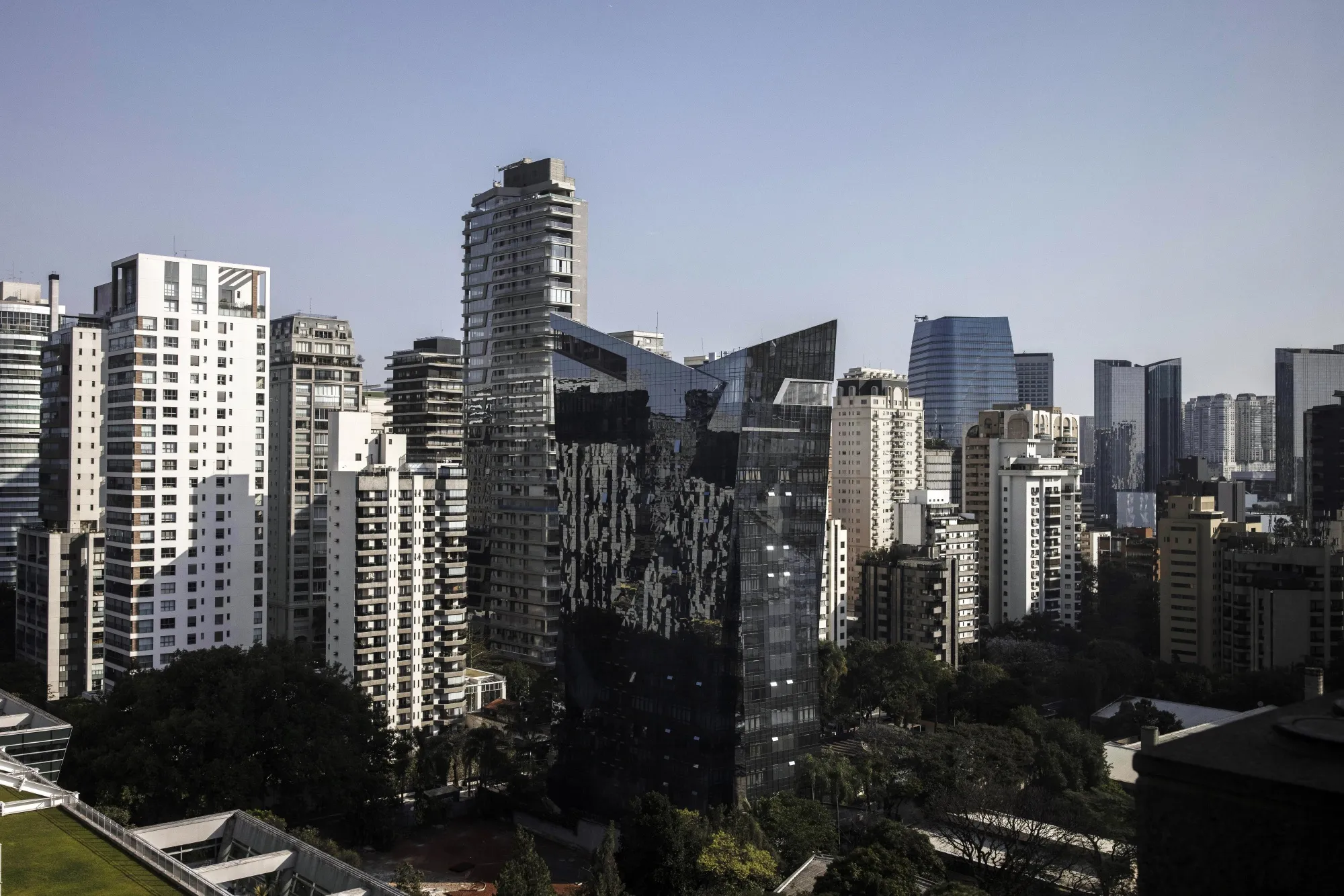 Buildings on Faria Lima Avenue in the financial district of Sao Paulo.