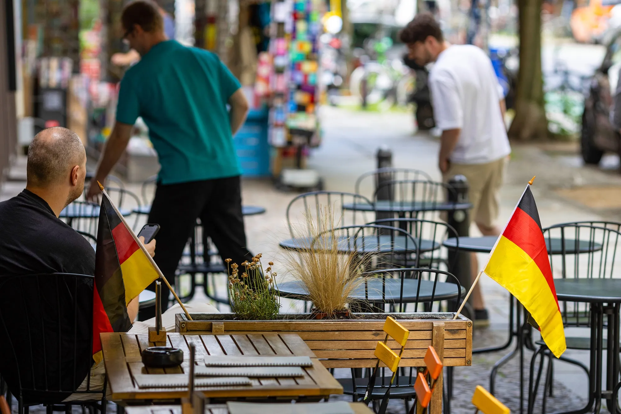 A cafe terrace in Berlin.&nbsp;