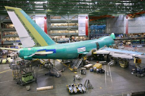 A 747 aircraft at Boeing’s factory in Everett