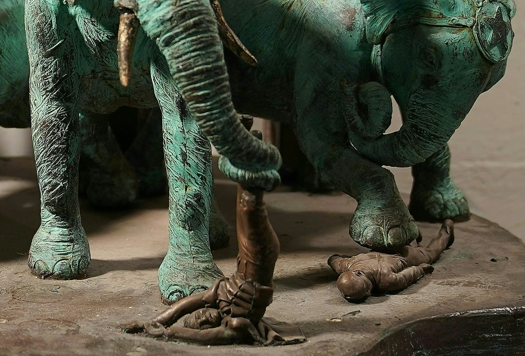 Elephant stampede.