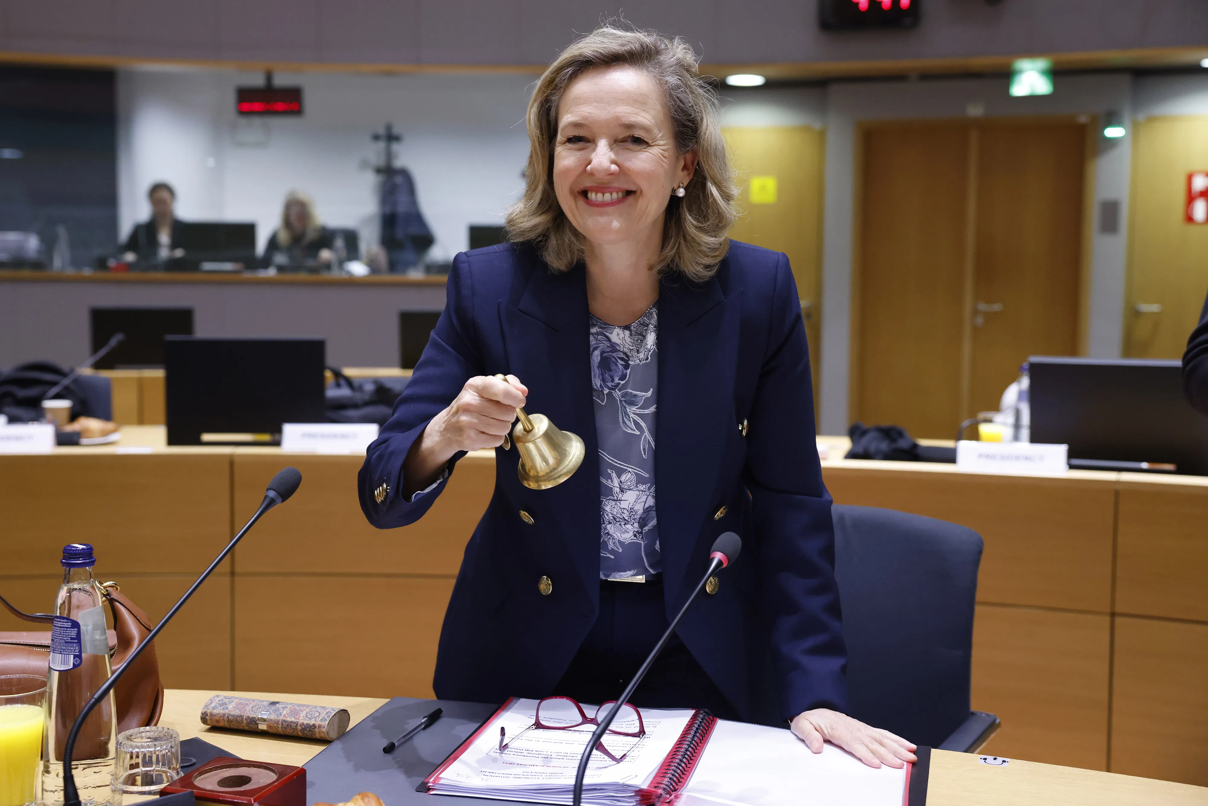 Nadia Calvino at the ECOFIN meeting in Brussels, Belgium, on Dec. 8.