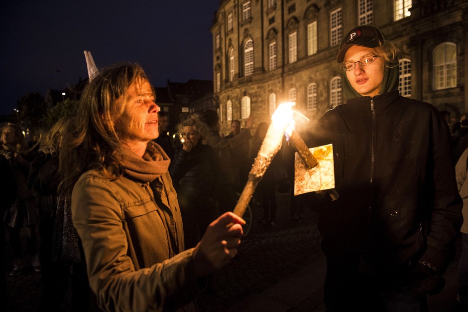 A demonstration in support of refugees held in Copenhagen this autumn.