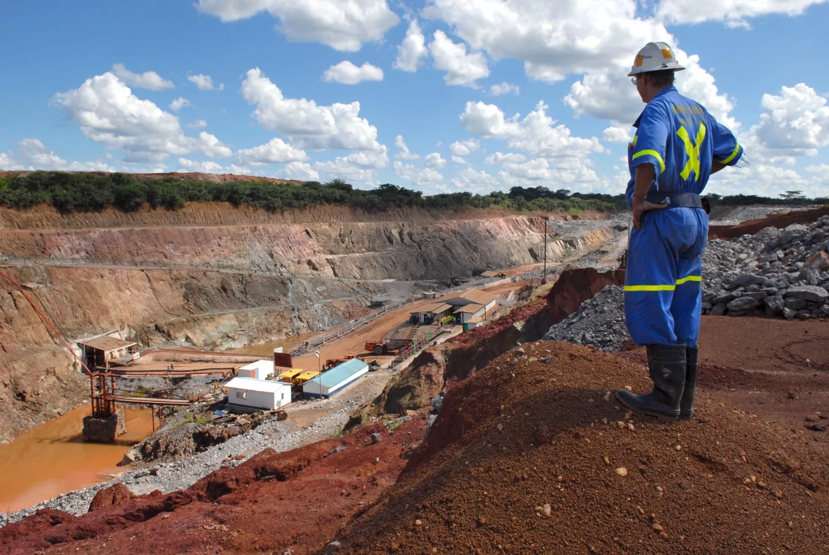 A mine supervisor overlooks a copper mine&nbsp;near Kitwe, Zambia.