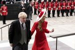 Boris Johnson and wife Carrie arrive for the National Service of Thanksgiving to celebrate the Platinum Jubilee&nbsp;at St Paul's Cathedral on June 3.
