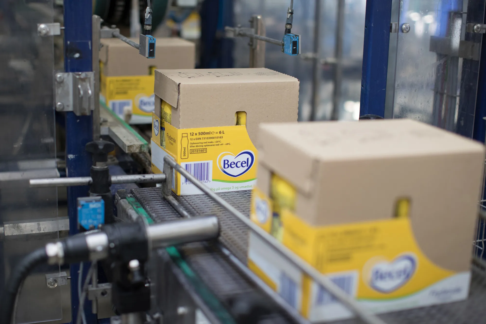 Boxes of Becel margarine&nbsp;in Rotterdam, Netherlands.