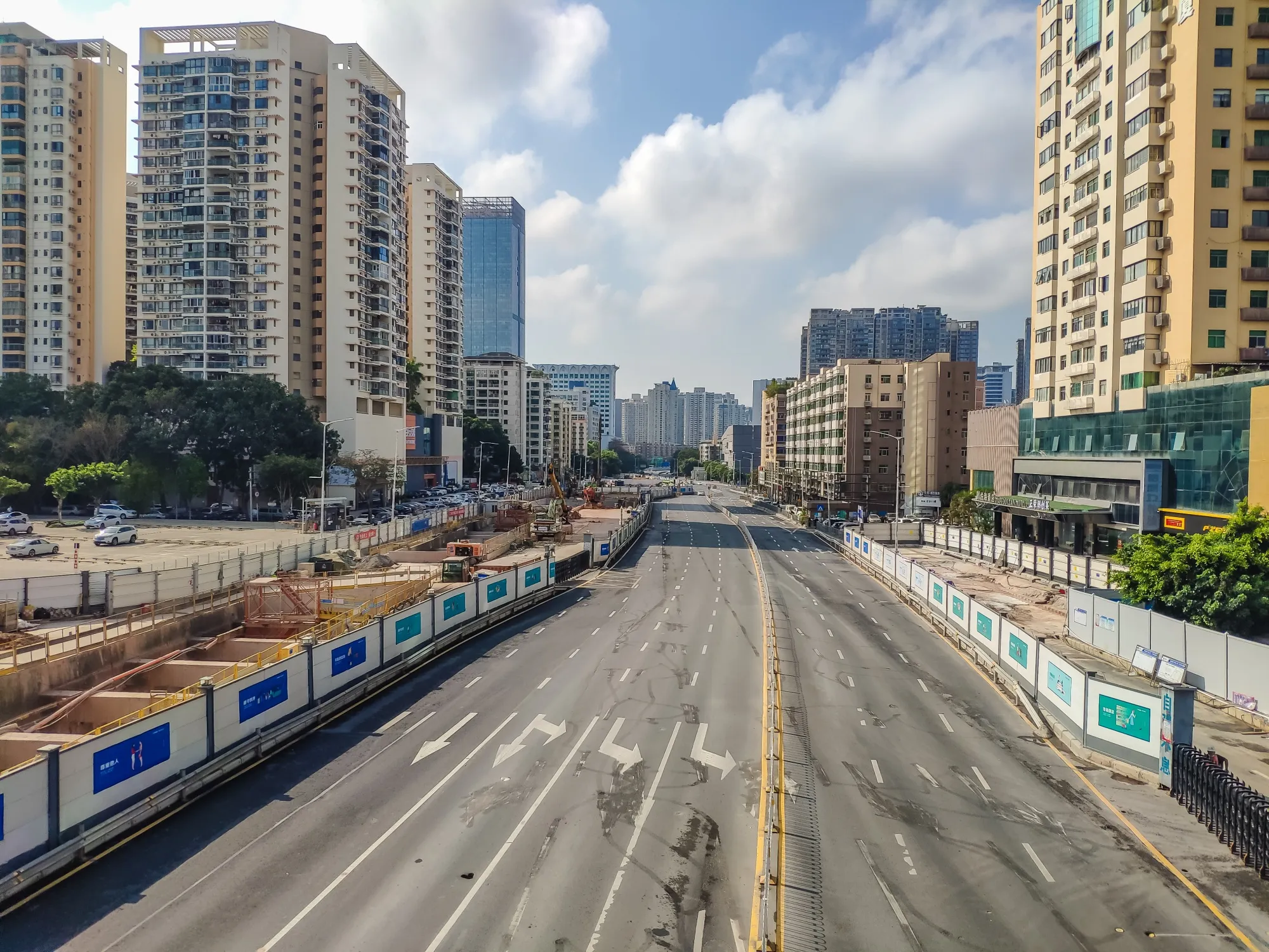 An empty street in Shenzhen during the lockdown on March 14.