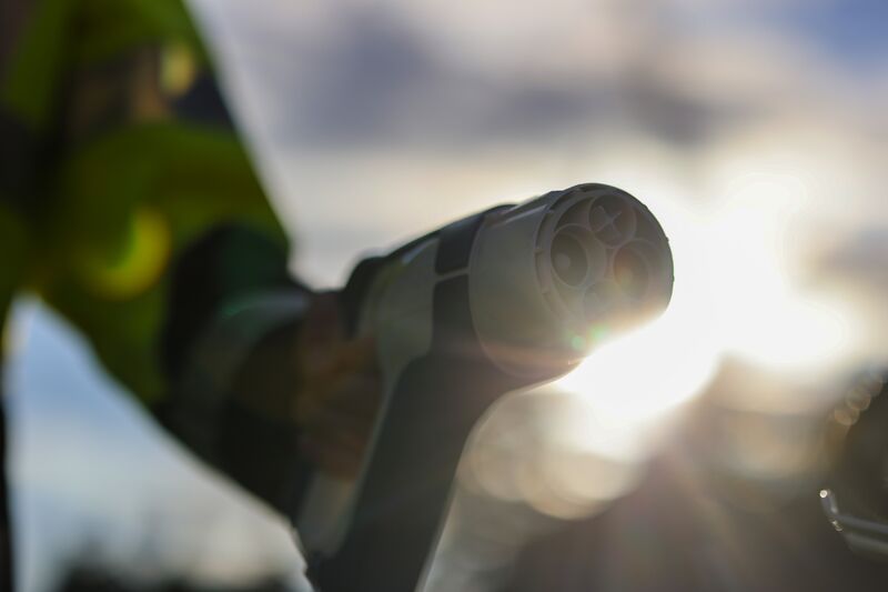 Electric vehicle charging plug.