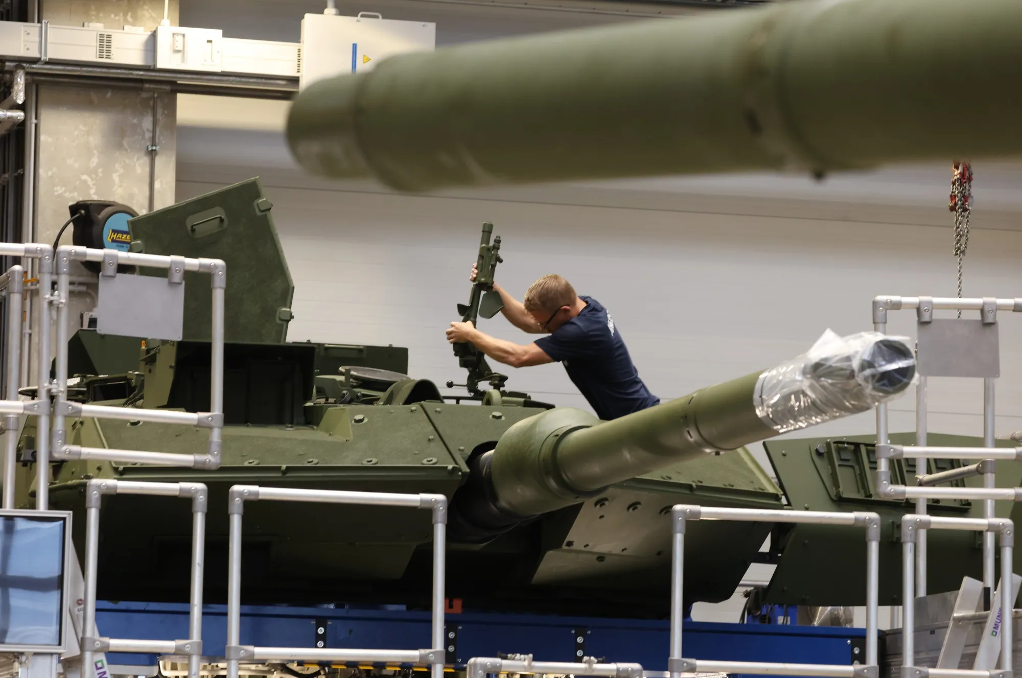 Leopard 2 tank production in Germany.