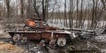 A destroyed Russian tank&nbsp;near the village of Kuhari in the Kyiv region of Ukraine.&nbsp;