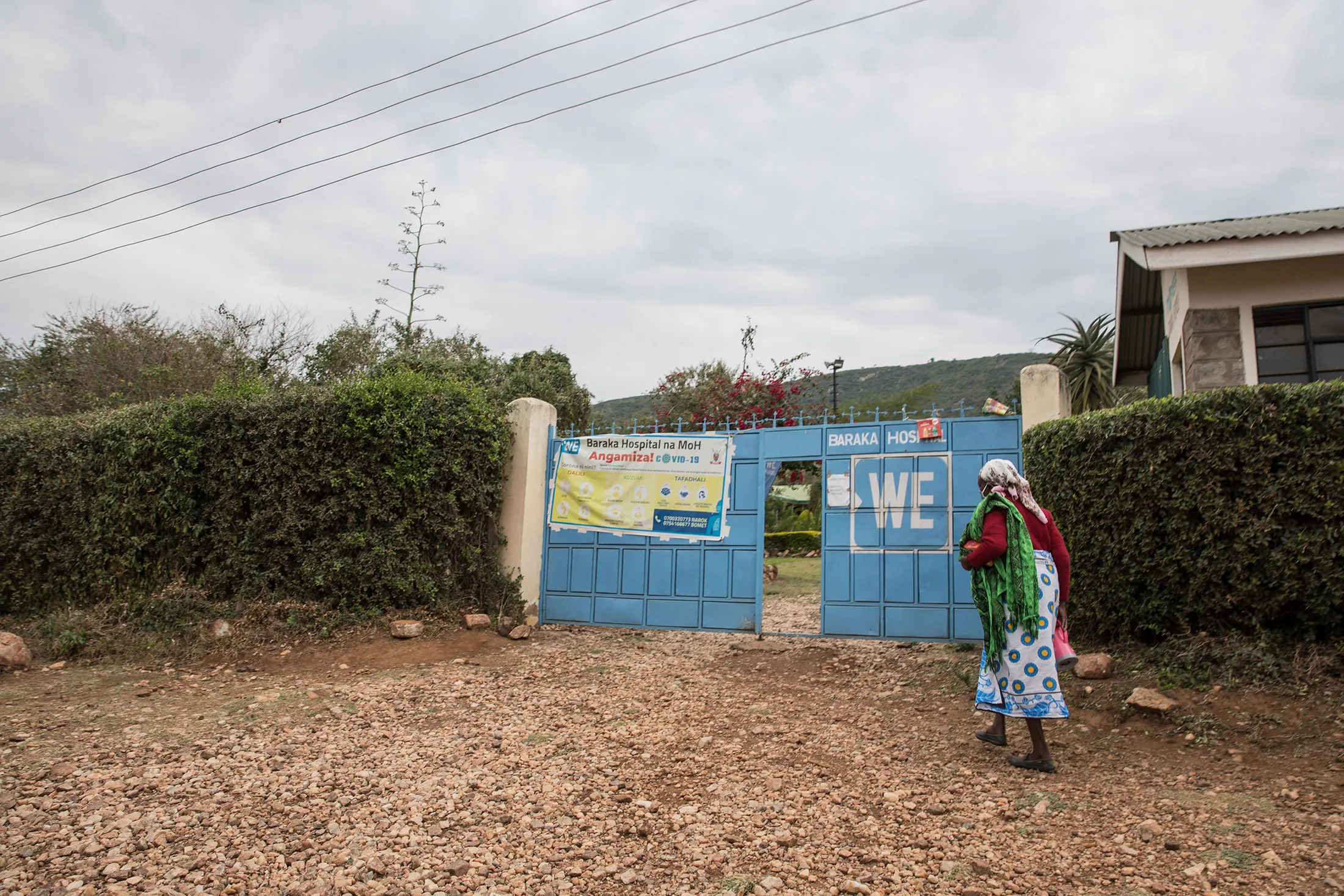 Outside Baraka Hospital in Kenya.