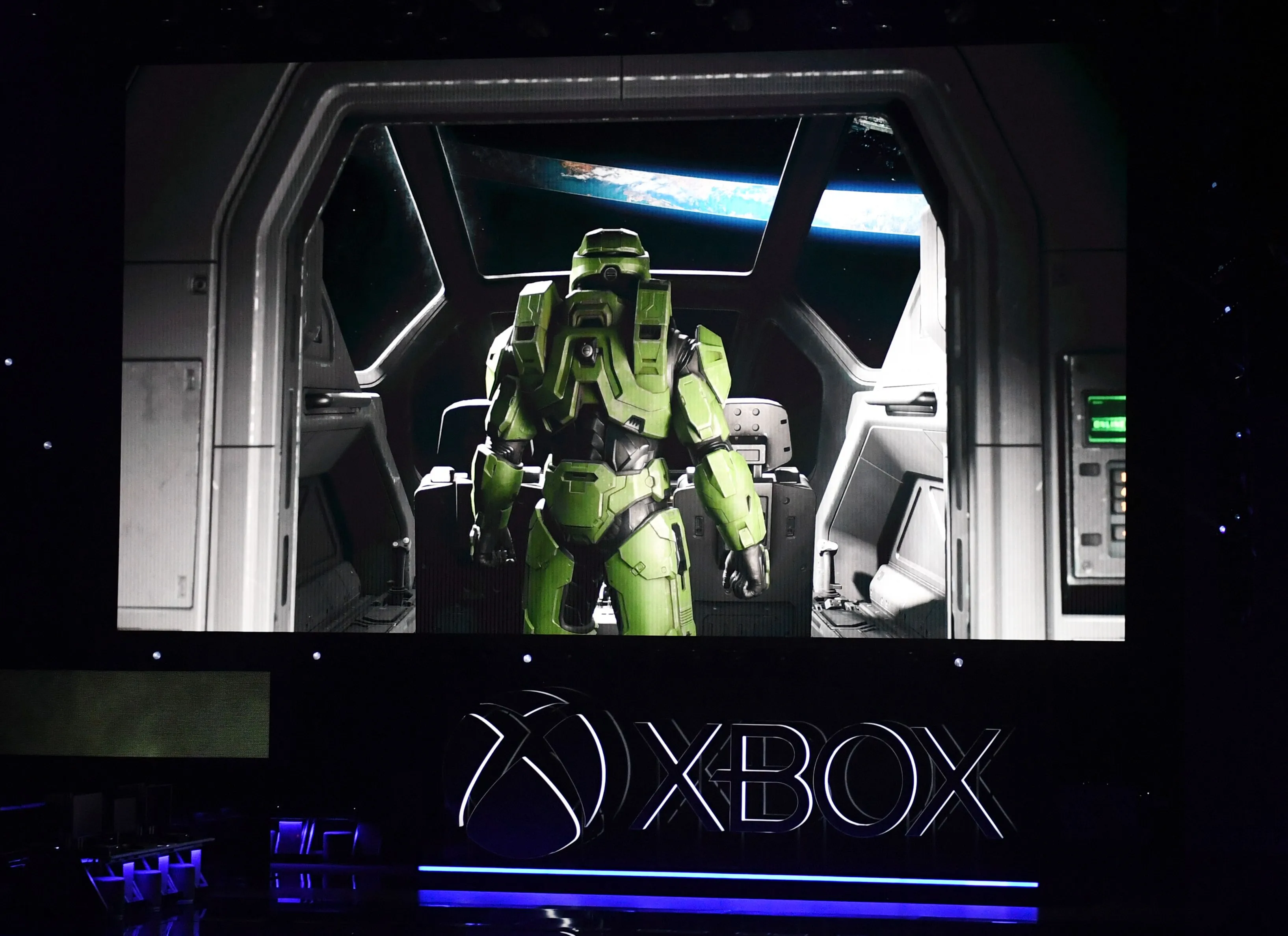The video game "Halo: Infinite" is promoted at the Microsoft Xbox press event in June 2019.&nbsp;