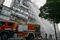 Firefighters tackle a blaze following a Russian attack, in Kyiv on July 10.