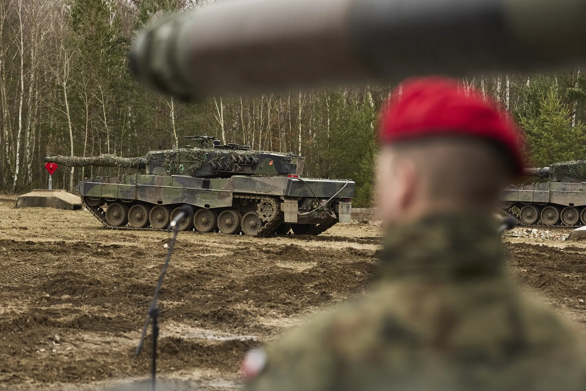 Leopard 2&nbsp;tanks during&nbsp;exercises in Poland.&nbsp;