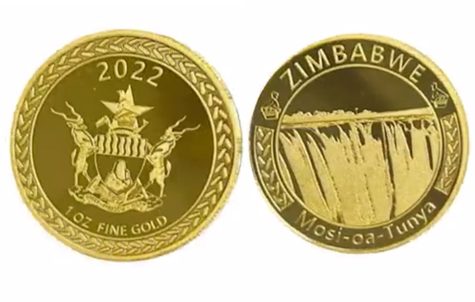 Zimbabwe Reserve Bank Unveils Gold Coins Mosi oa Tunya Bloomberg