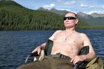 Playing the long game, without a shirt.