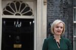 Liz Truss delivers her leaving speech outside 10 Downing Street on Oct. 25.