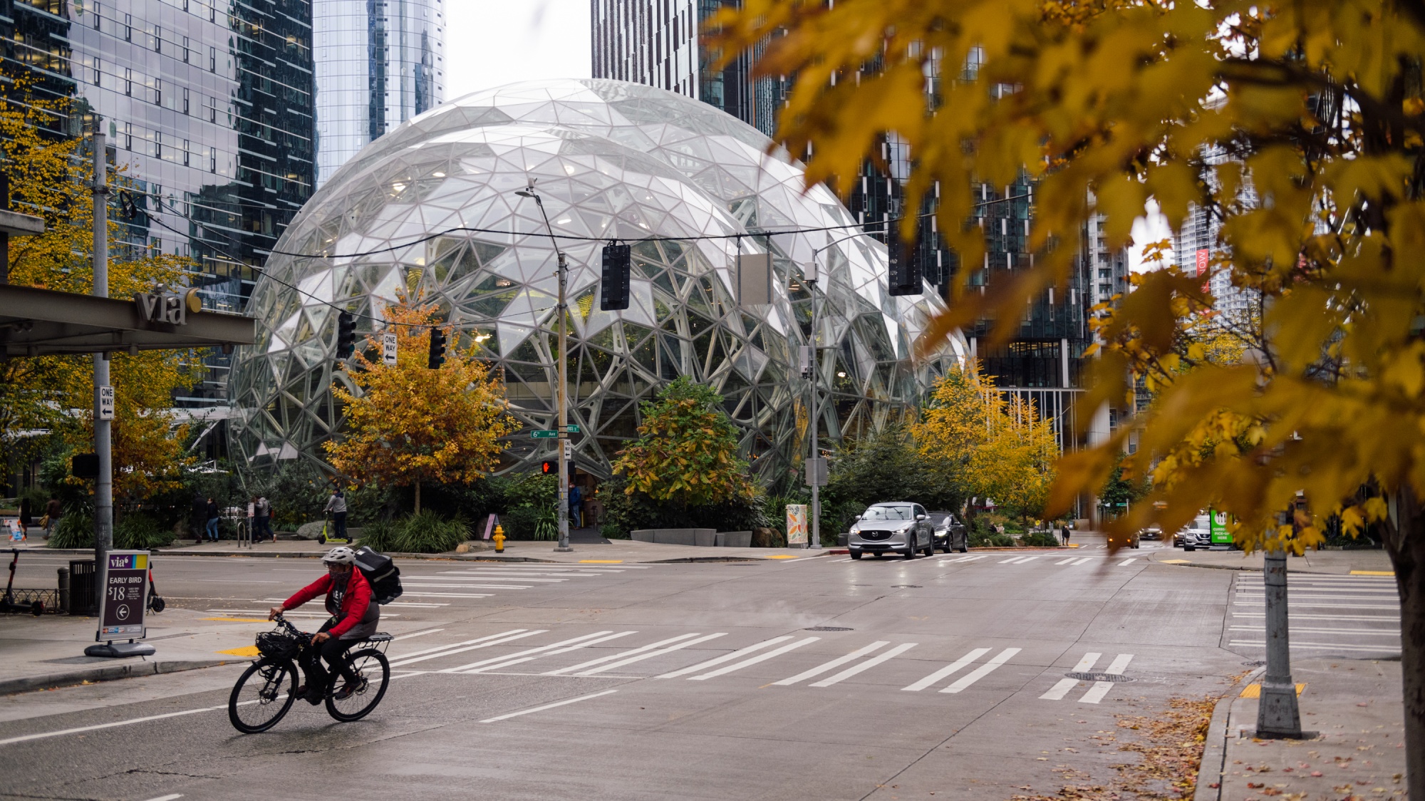 The Amazon Spheres, part of the Amazon headquarters campus, in Seattle.