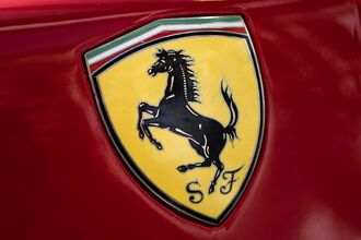 The Ferrari prancing horse logo.