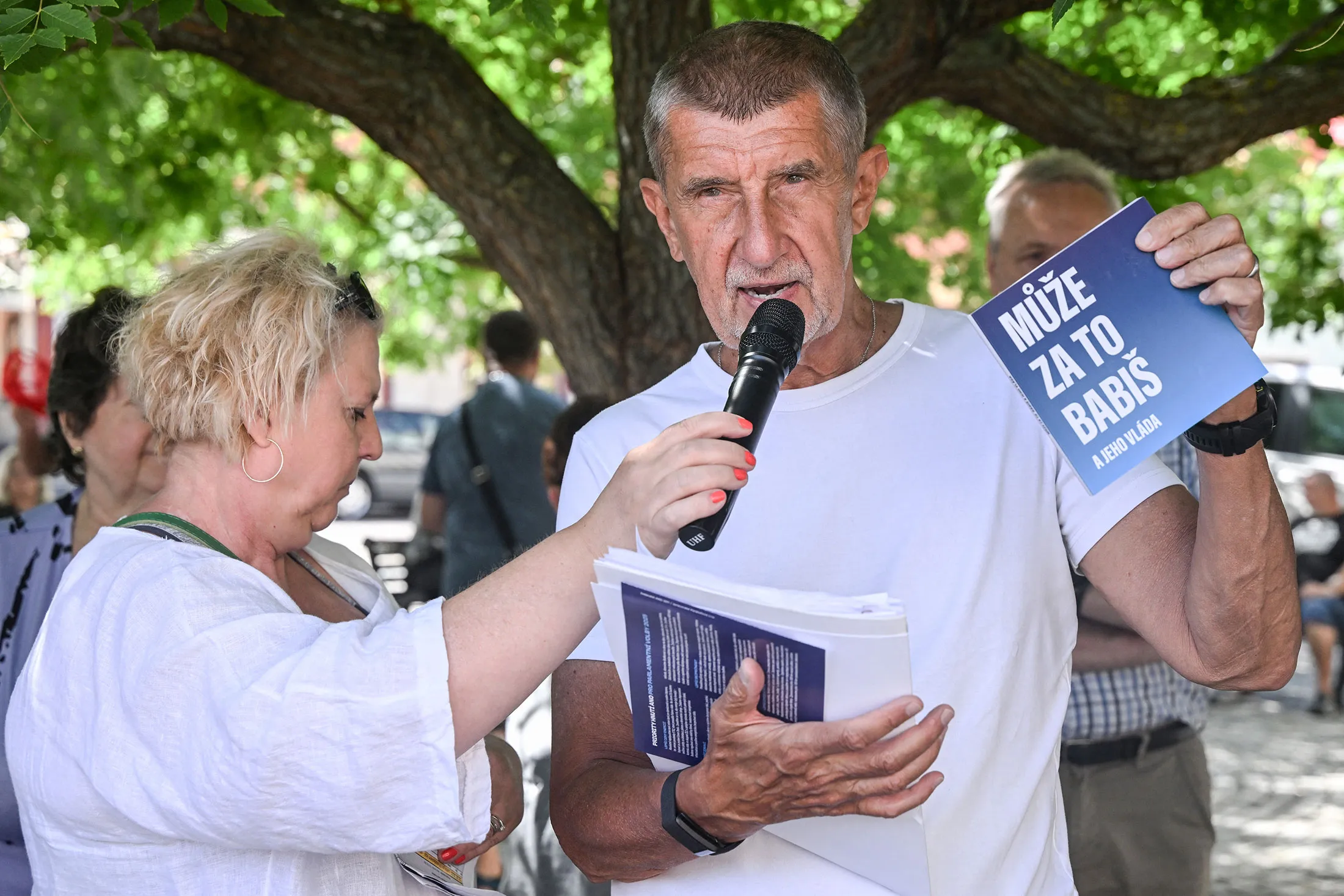 Andrej Babis during a campaign rally in August.