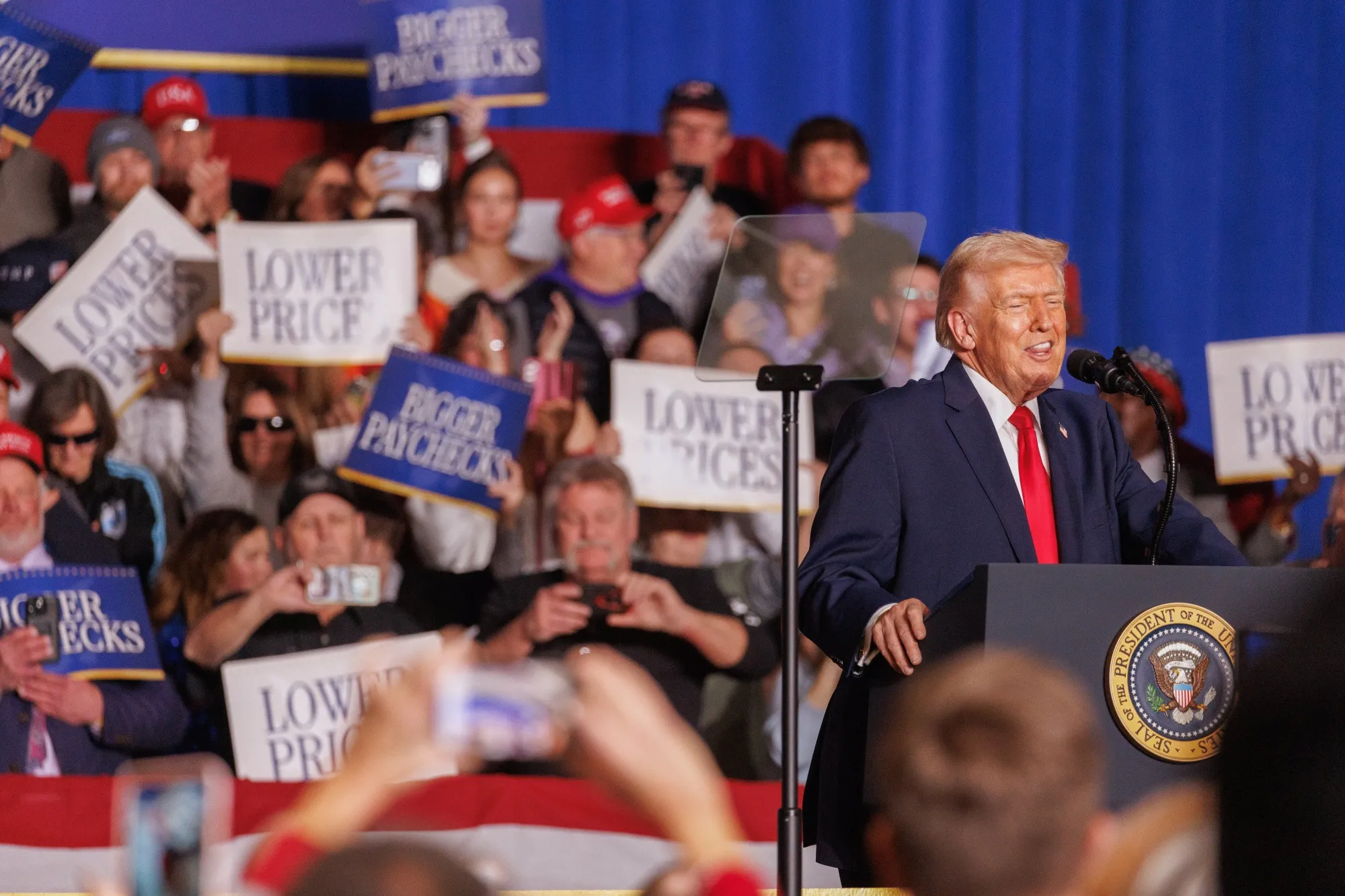 アイオワ州で演説するトランプ氏