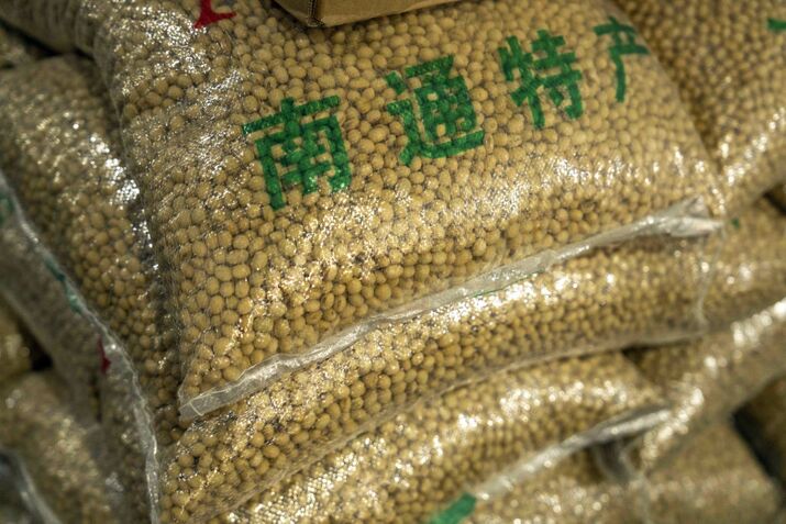 Soybeans at Wholesale Market in Shanghai as China May Hit US Crops in Tariff Response