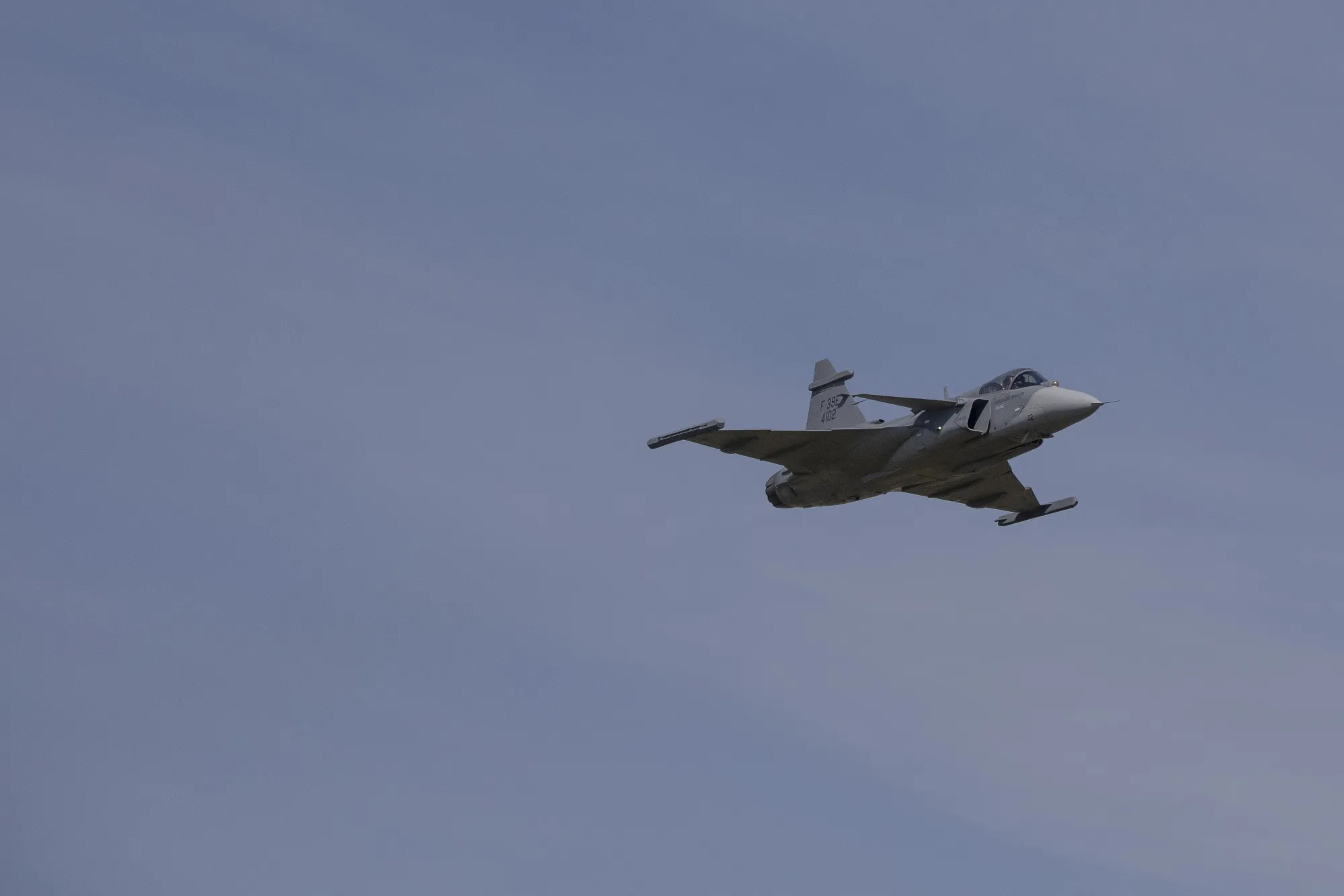 The F-39 Gripen fighter jet.&nbsp;