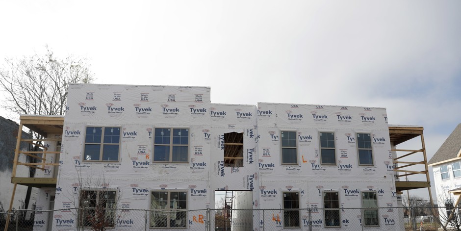 New housing under construction in St. Louis. The development is receiving federal low-income housing tax credits.