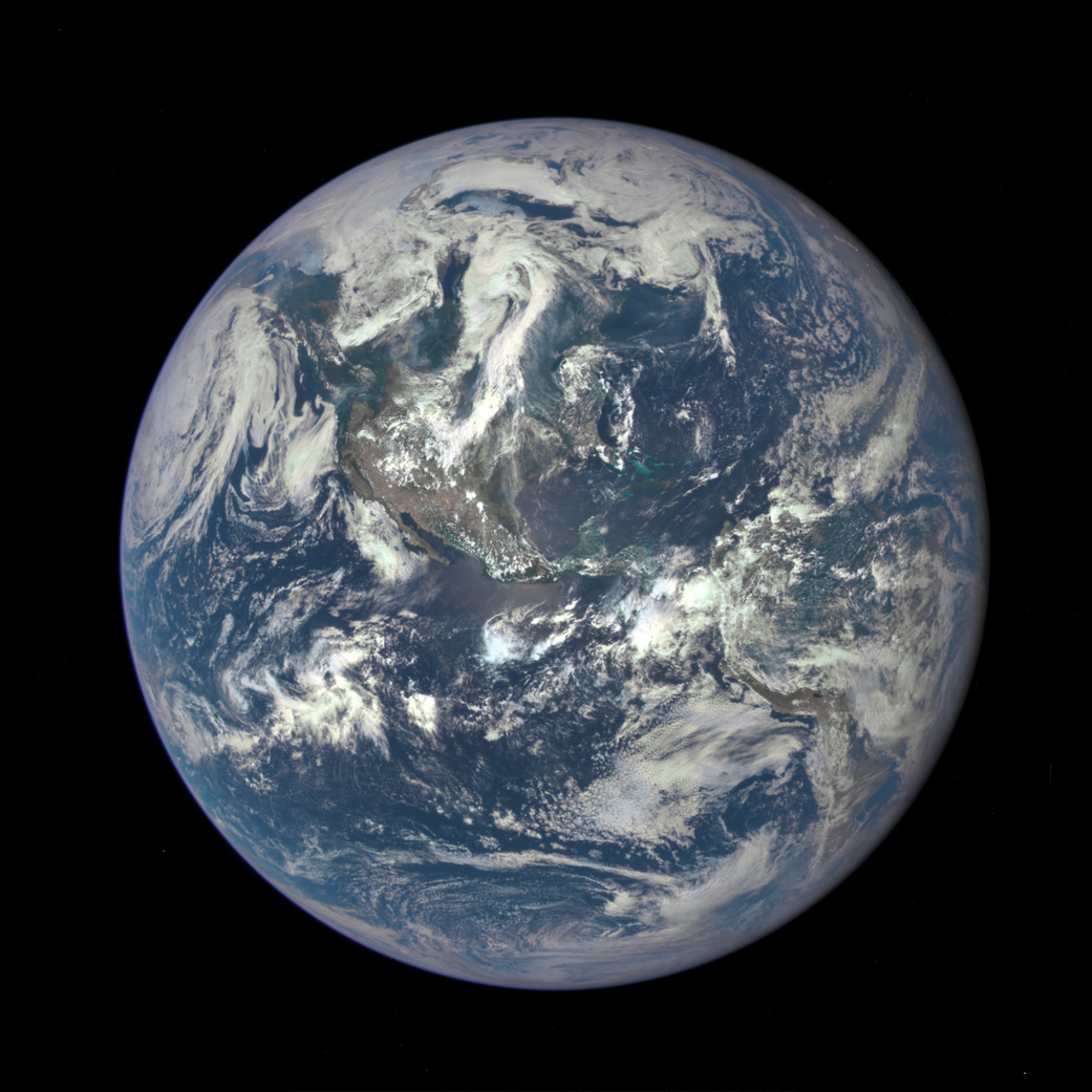 Earth as seen from a distance of one million miles by a NASA scientific camera aboard the Deep Space Climate Observatory.&nbsp;