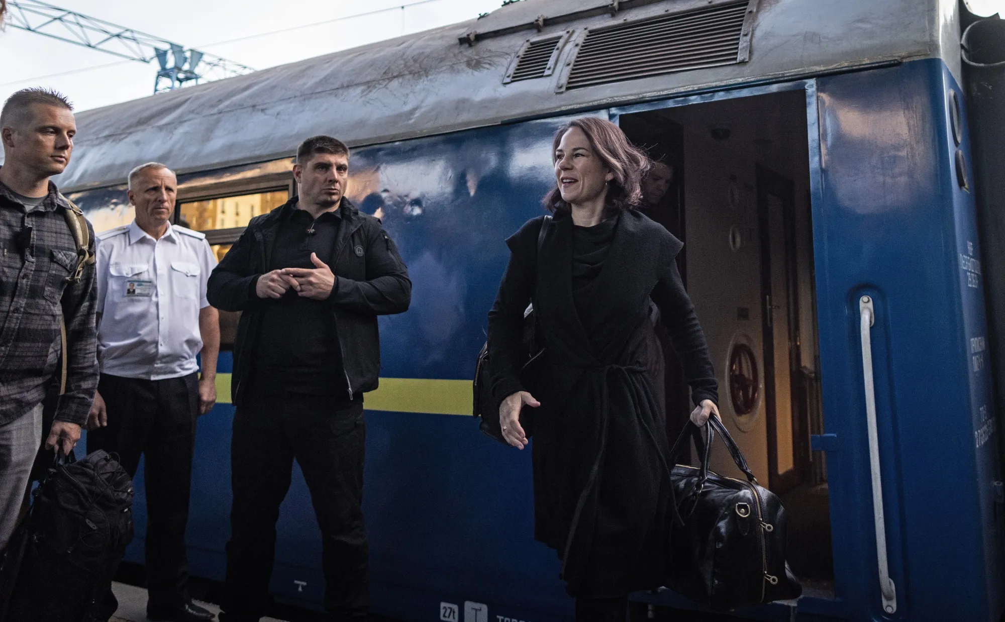 Annalena Baerbock arrives in Kyiv on Sept. 10.