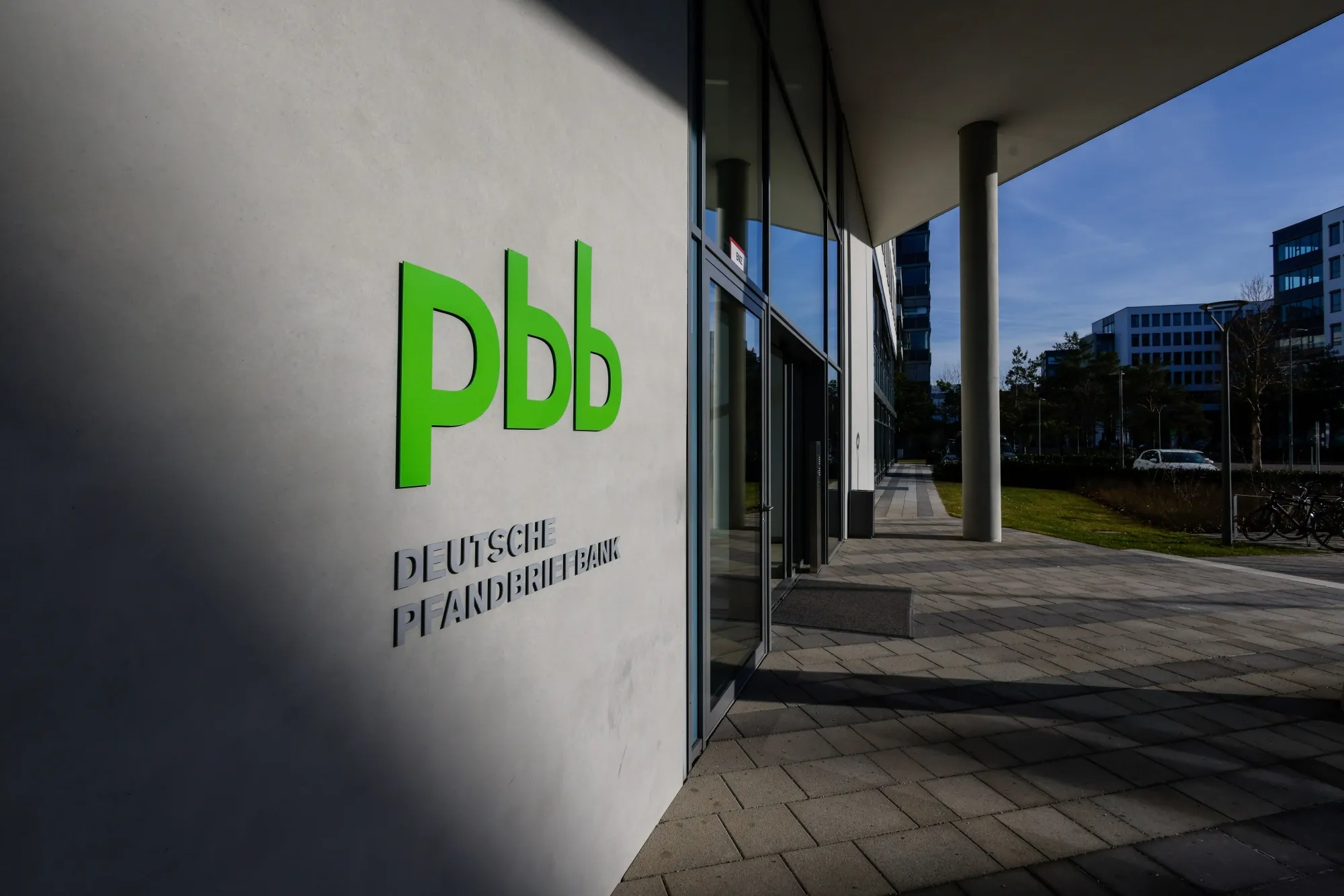 The Deutsche Pfandbriefbank headquarters in Garching, Germany.