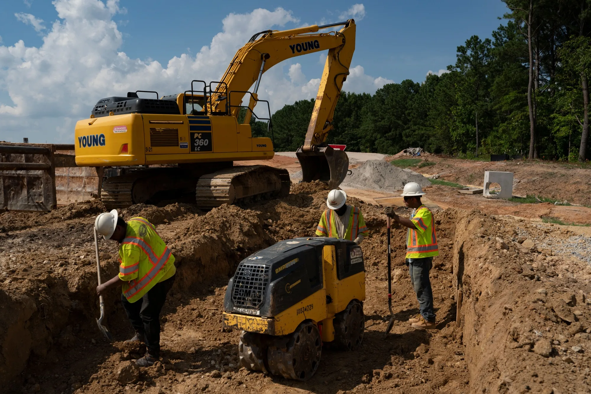 Construction workers in Raleigh, North Carolina.