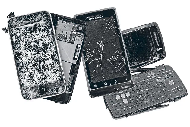 These damaged devices look like trash, but to EcoATM, and its customers, they’re pure treasure