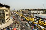 Heavy traffic at the Idumota market in Lagos, Nigeria, in January 2022. 