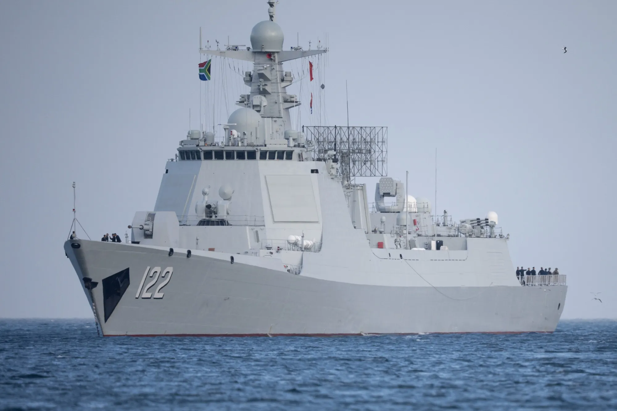 A general view of the Chinese guided-missile destroyer Tangshan in Jan. 6.