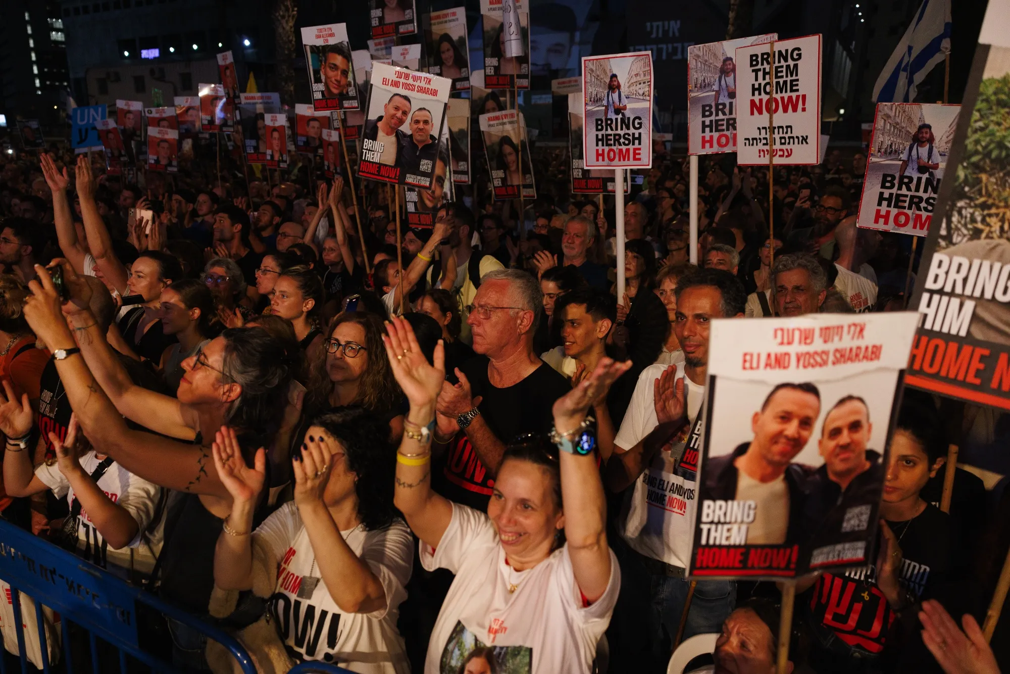 Israelis celebrate hostages freed in an IDF operation.